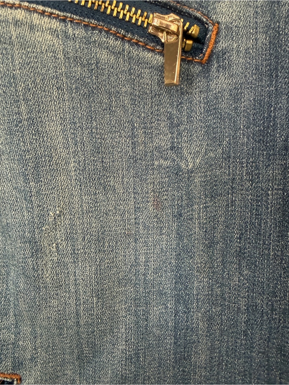 Chico's Distressed Blue Denim Moto Jacket - Picture 6 of 7